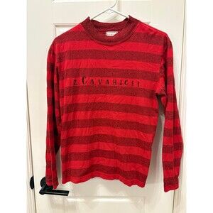 Vintage Z. Cavaricci Red Striped Crew Neck Tee